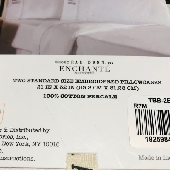 🆕Rae Dunn Set of 2 HIS/HERS Standard Pillowcases - Picture 6 of 6